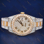 41 MM Yellow Gold Date just VVS1 D Colour  Moissanite Watch