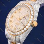 41 MM Yellow Gold Date just VVS1 D Colour  Moissanite Watch