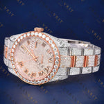 Rose Gold Date just VVS1 D Color  Moissanite Watch
