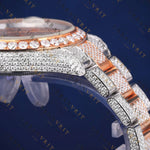 Rose Gold Date just VVS1 D Color  Moissanite Watch