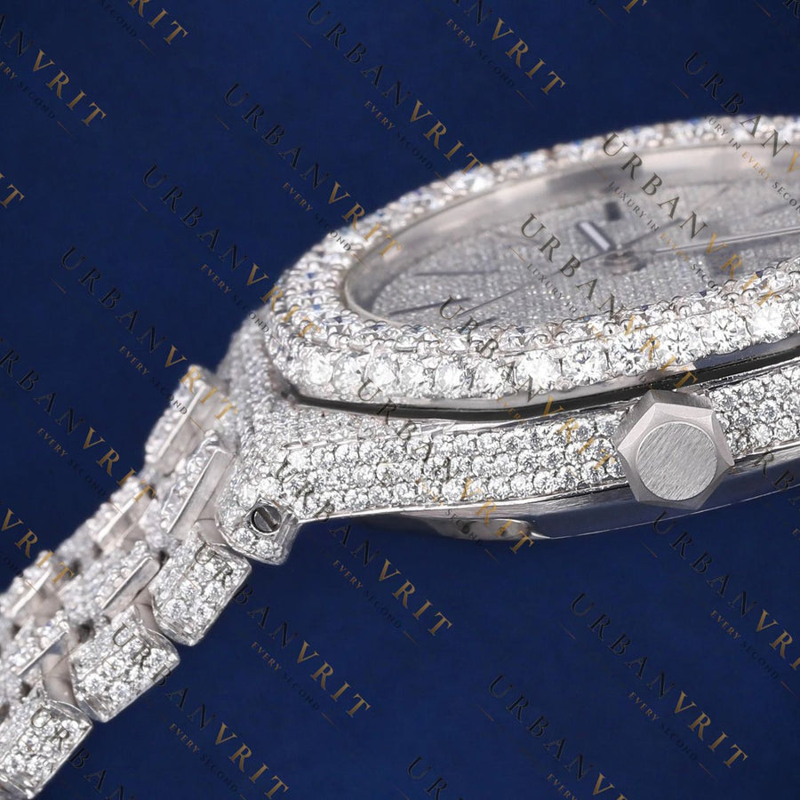 36MM Classic Iced Out Moissanite Watch  VVS1 D Color