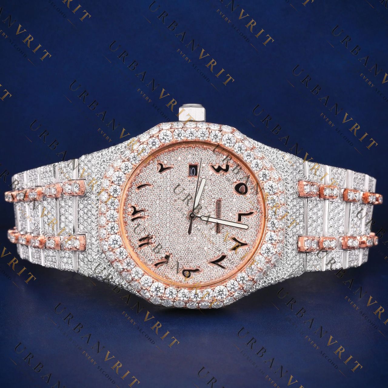 Arabic Dial VVS1 D Color  Moissanite Watch