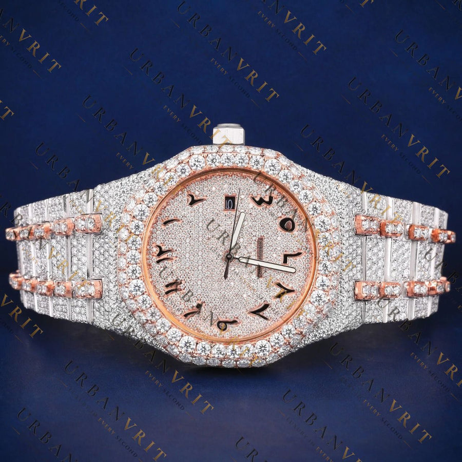 Arabic Dial VVS1 D Color  Moissanite Watch