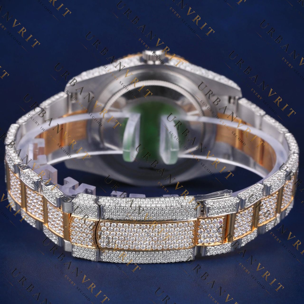 Gold Date just VVS1 D Color  Moissanite Watch