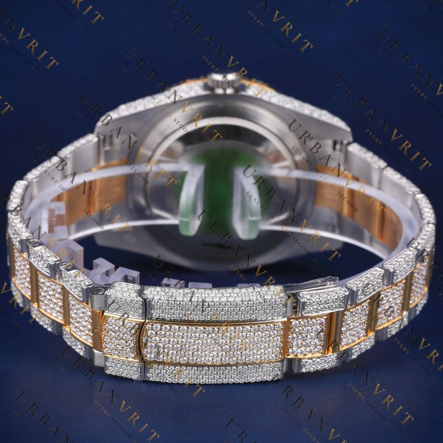 Gold Date just VVS1 D Color  Moissanite Watch