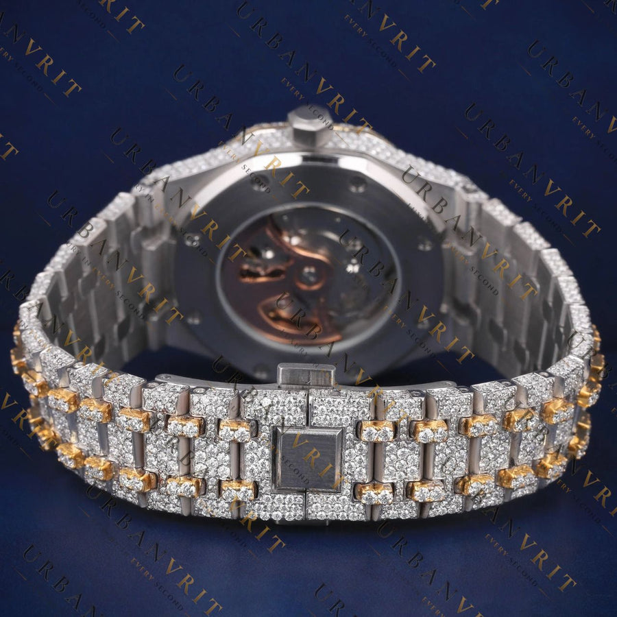 Gold Bezel  VVS1 D Color Moissanite Watch