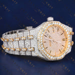 Gold Bezel  VVS1 D Color Moissanite Watch