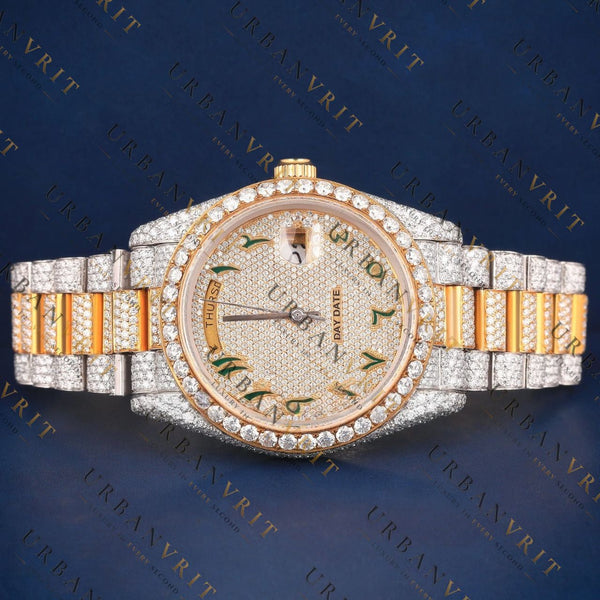 Arabic Day-Date VVS1 D Color  Moissanite Watch