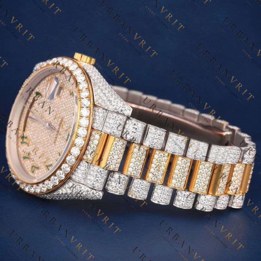 Arabic Day-Date VVS1 D Color  Moissanite Watch