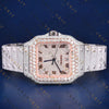 Rose Gold Square Moissanite VVS1 D Color Watch