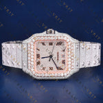 Rose Gold Square Moissanite VVS1 D Color Watch