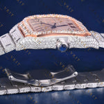 Rose Gold Square Moissanite VVS1 D Color Watch
