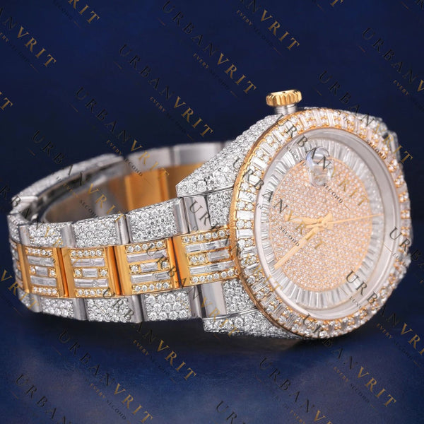 Baguette & Round Bezel VVS1 D Color Moissanite Watch