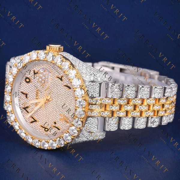 Arabic Gold VVS1 D Color  Moissanite Watch