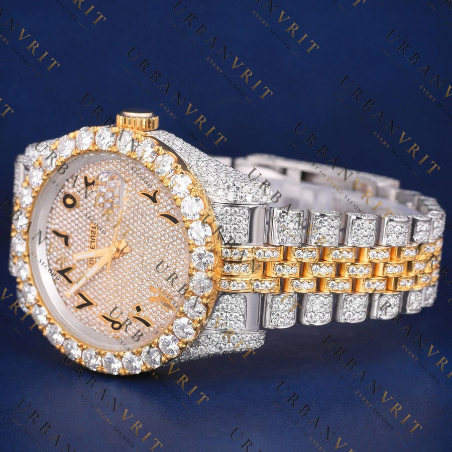 Arabic Gold VVS1 D Color  Moissanite Watch