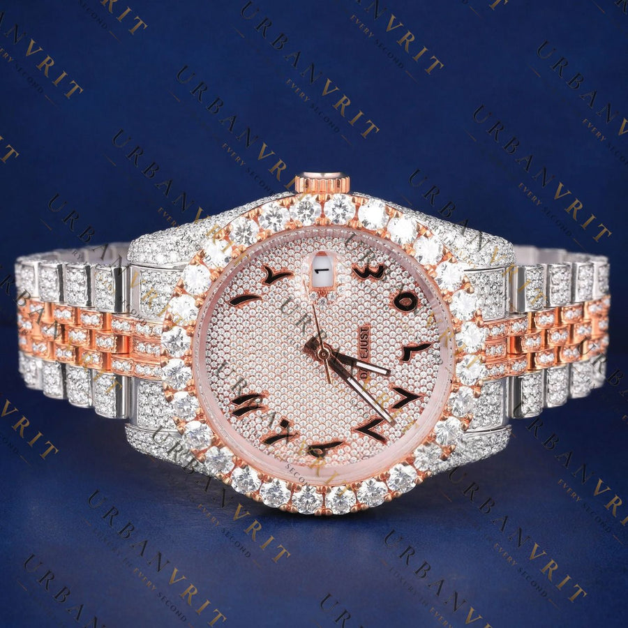 Arabic Rose Gold VVS1 D Color  Moissanite Watch