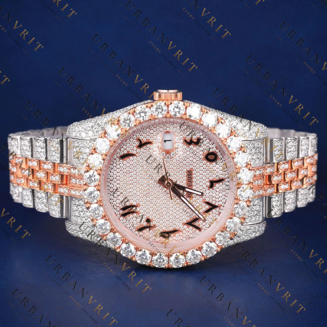 Rose Gold & Silver Iced Out Moissanite Watch VVS1 D Color Diamond Tester Luxury Automatic Watch