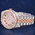 Rose Gold & Silver Iced Out Moissanite Watch VVS1 D Color Diamond Tester Luxury Automatic Watch