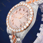 Arabic Rose Gold VVS1 D Color  Moissanite Watch