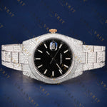 Black Dial Iced Out Moissanite Watch VVS1 D Color