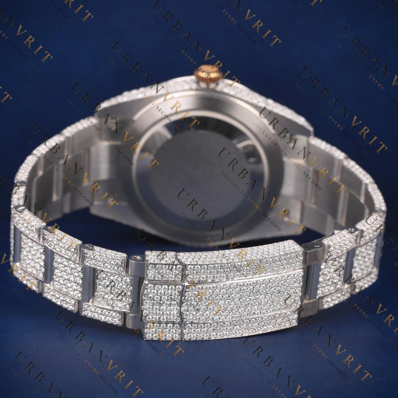 Black Dial Iced Out Moissanite Watch VVS1 D Color