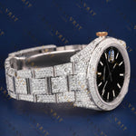 Black Dial Iced Out Moissanite Watch VVS1 D Color