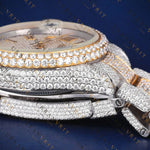 36MM Two Tone Date- Just VVS1 D Colour  Moissanite Watch