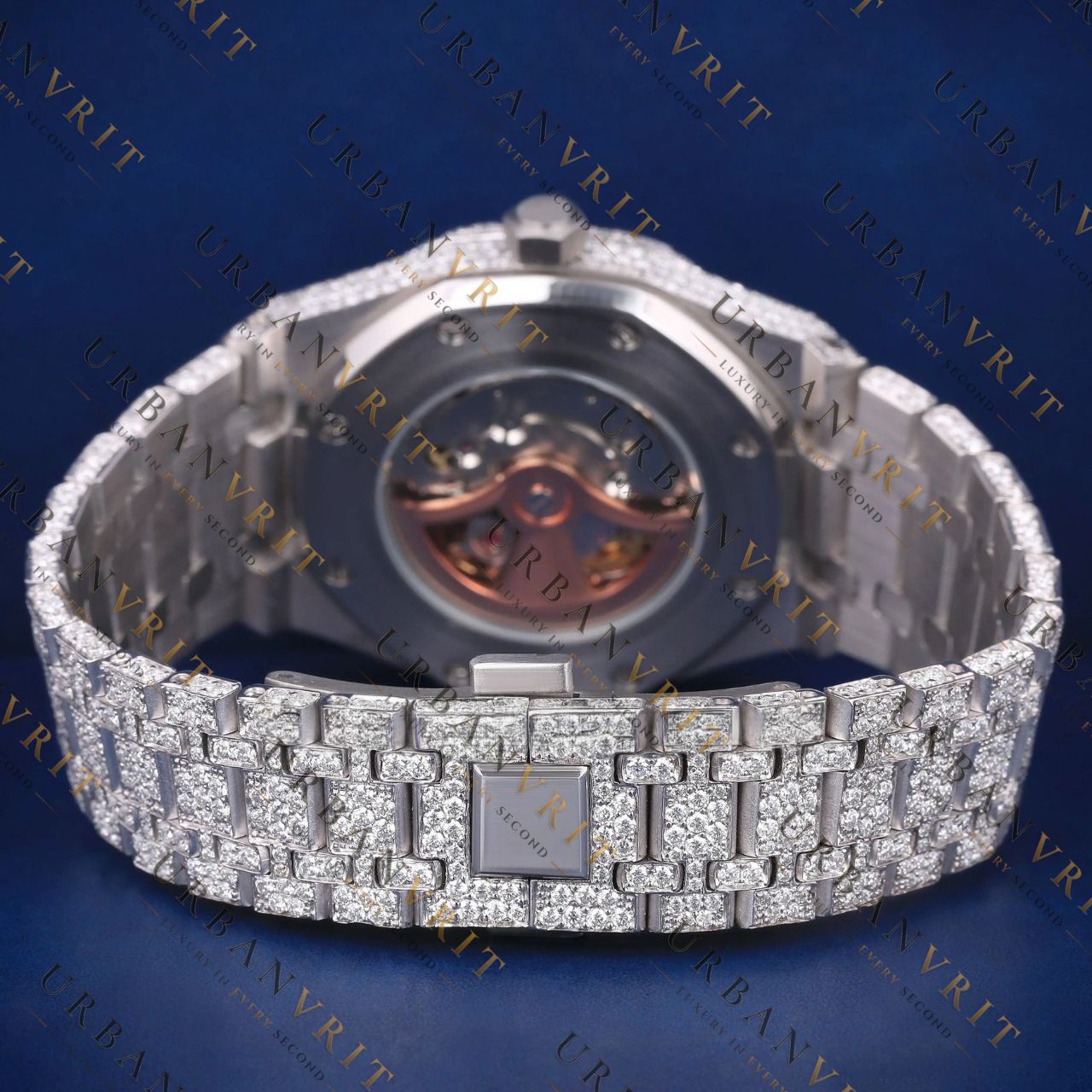 Arabic Iced Out VVS1 D Color Moissanite Watch