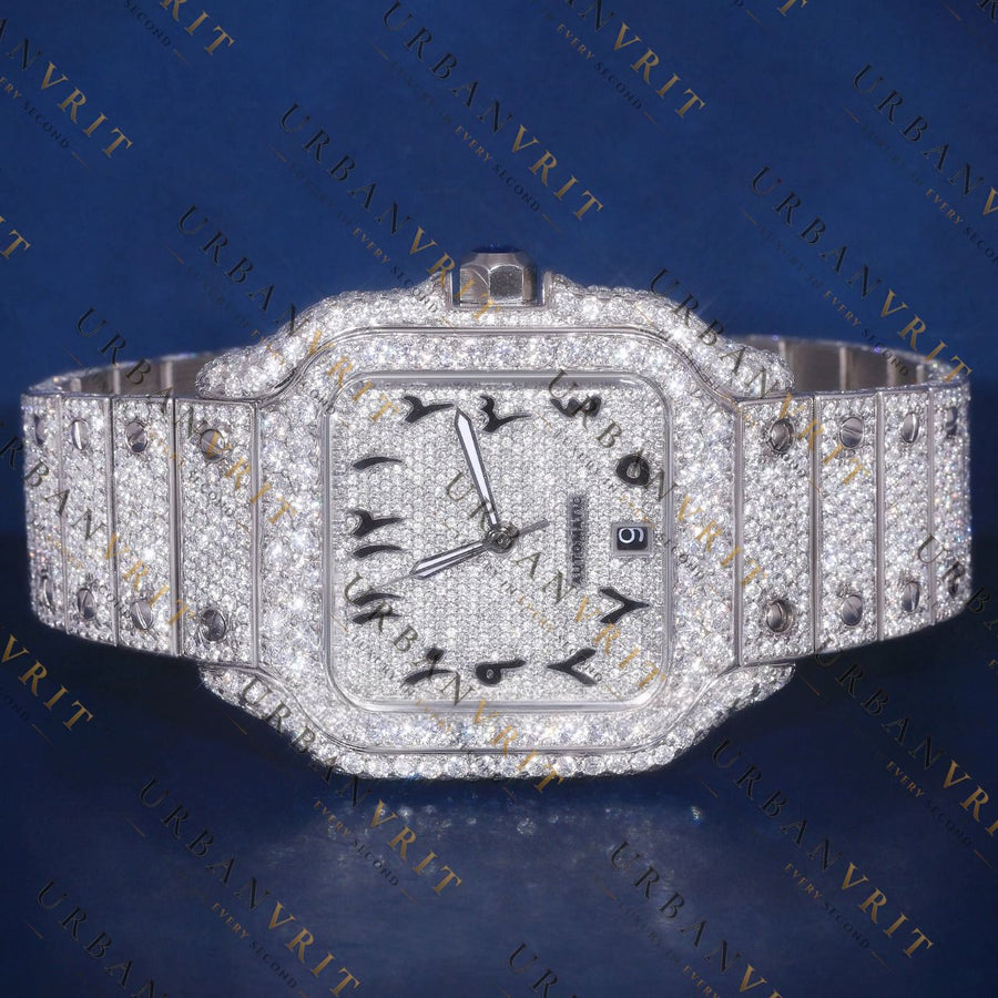 Arabic Square VVS1 D Color Moissanite Watch