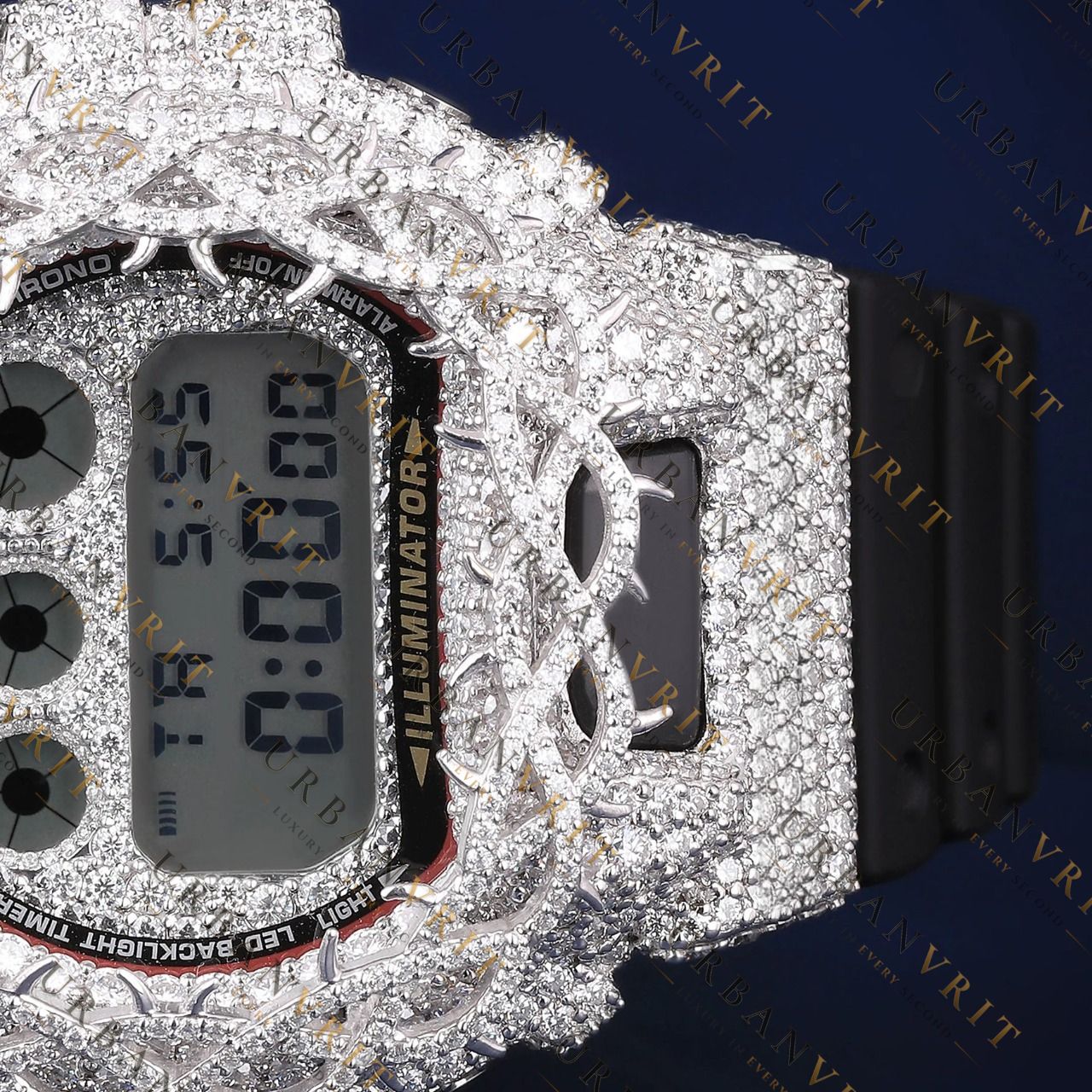 Iced Out Moissanite G Shock Watch VVS1 D Color Luxury Digital Watch