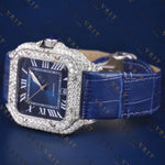 Blue Dial VVS1 D Color Moissanite Watch