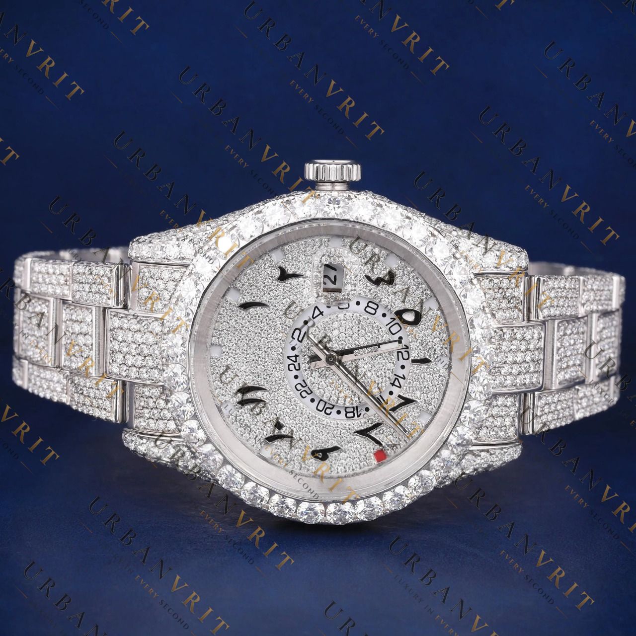 Iced GMT VVS1 D Color Moissanite Watch