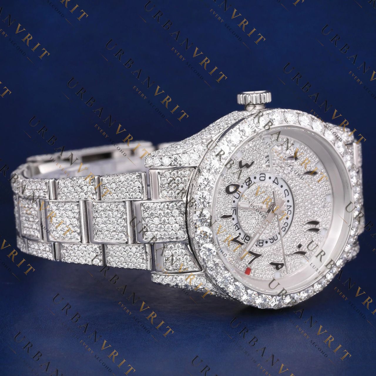 Iced GMT VVS1 D Color Moissanite Watch