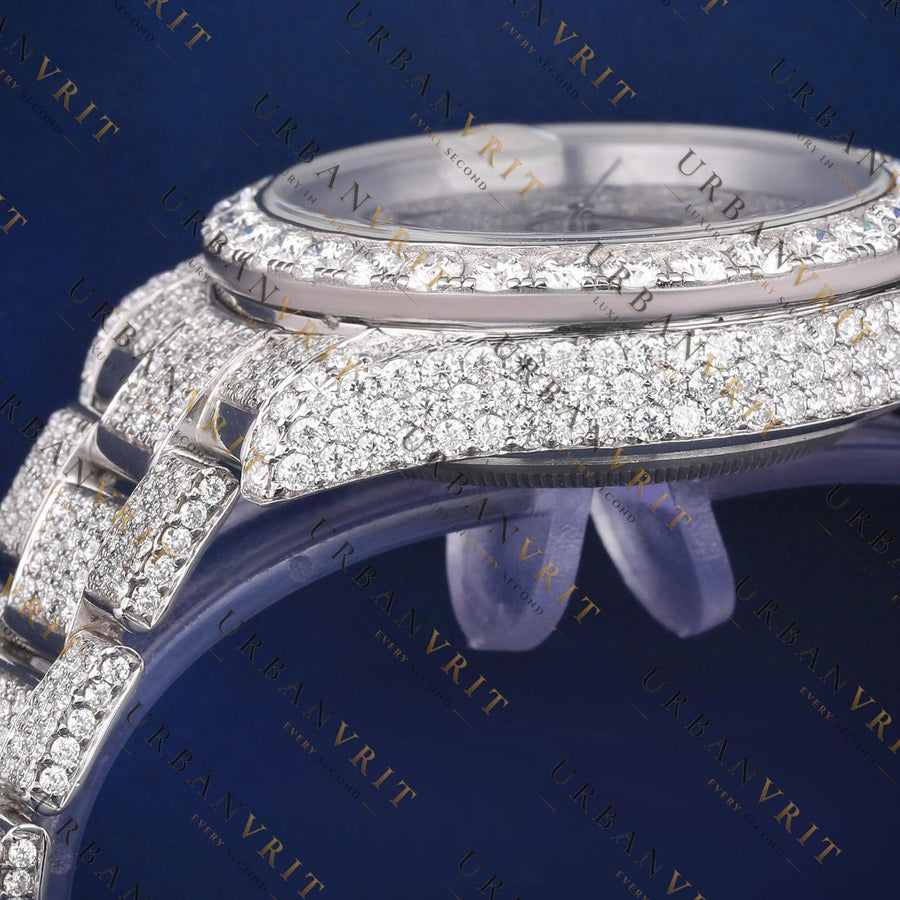 Iced GMT VVS1 D Color Moissanite Watch
