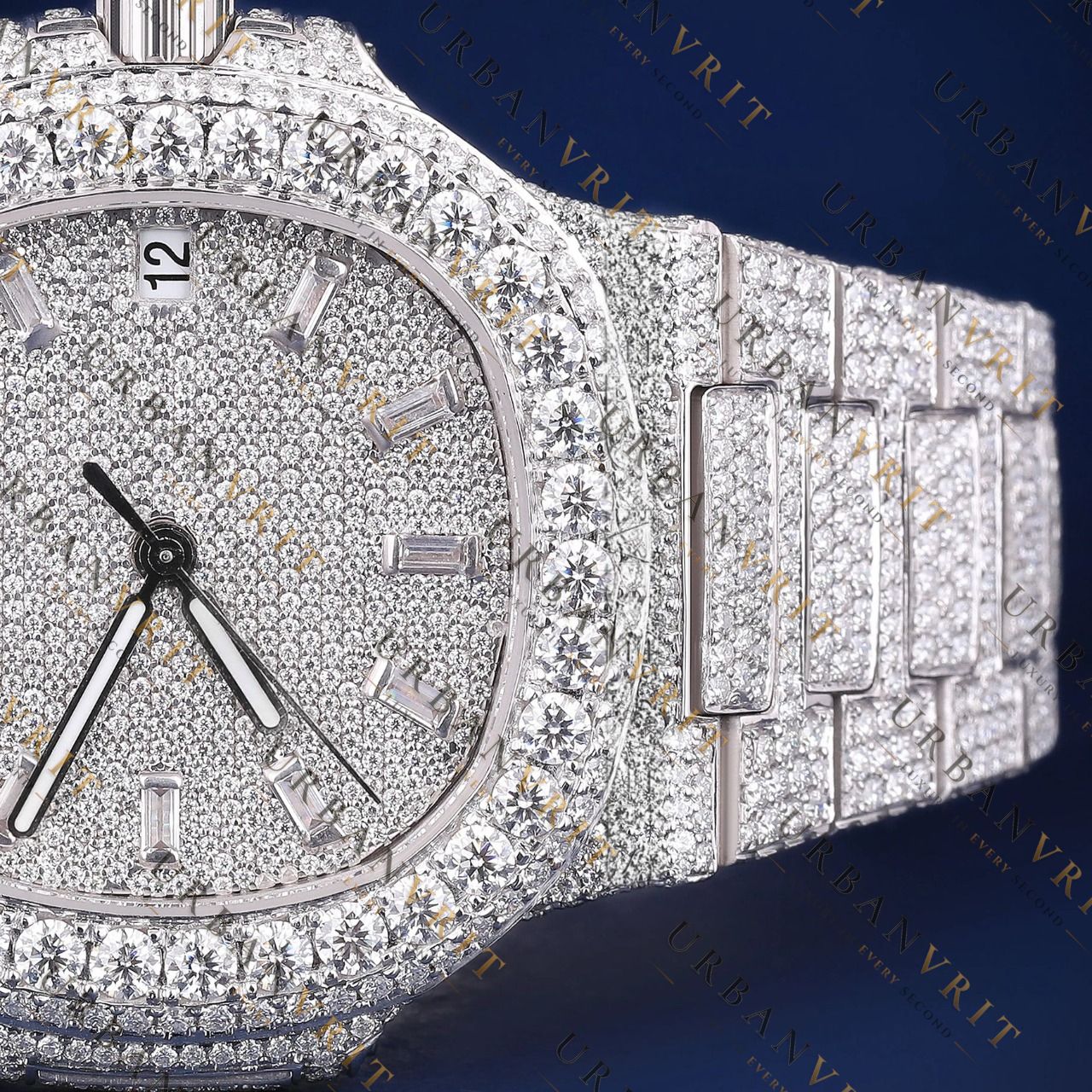 Classic Iced VVS1 D Color Moissanite Watch