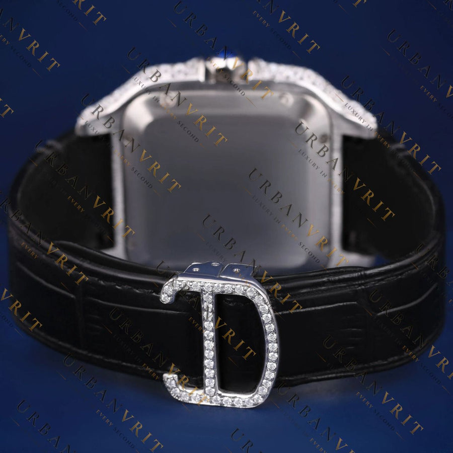 Iced Santos VVS1 D Color Moissanite Watch