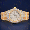 Yellow Gold Iced VVS1 D Color Moissanite Watch