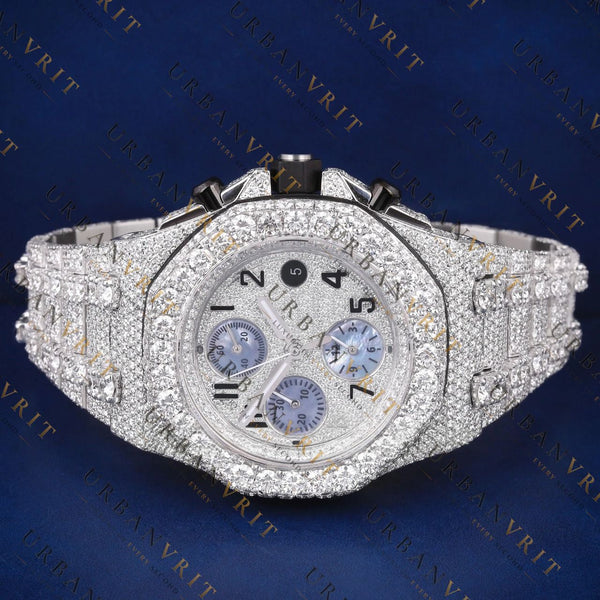 Iced Chronograph VVS1 D Color Moissanite Watch