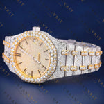 Two Tone Iced VVS1 D Color Moissanite Watch