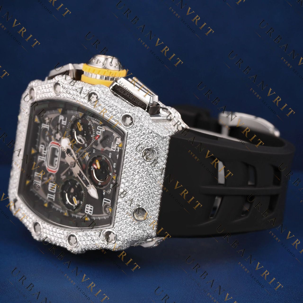 Iced Skeleton Chronograph VVS1 D Color Moissanite Watch