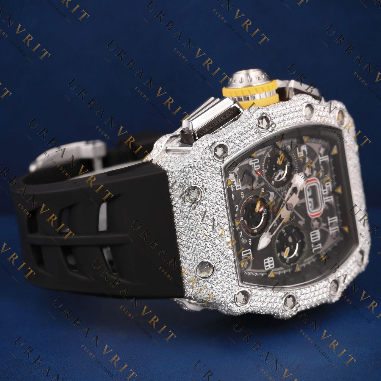 Iced Skeleton Chronograph VVS1 D Color Moissanite Watch