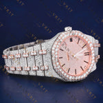 Rose Gold VVS1 D Color Moissanite Day-Date Watch