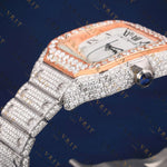 Rose Gold Santos VVS1 D Color Moissanite Watch