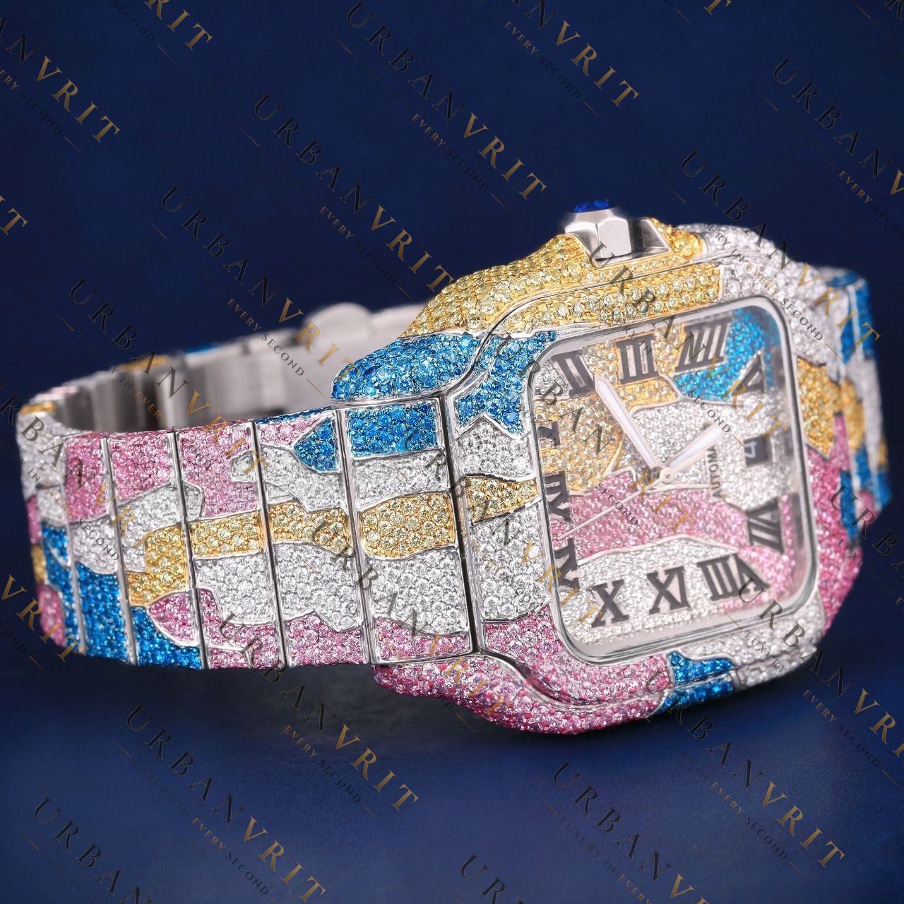 Rainbow Santos VVS1 D Color Moissanite Watch