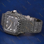 Black Diamond Santos VVS1 D Color Moissanite Watch