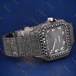 Black Diamond Santos VVS1 D Color Moissanite Watch