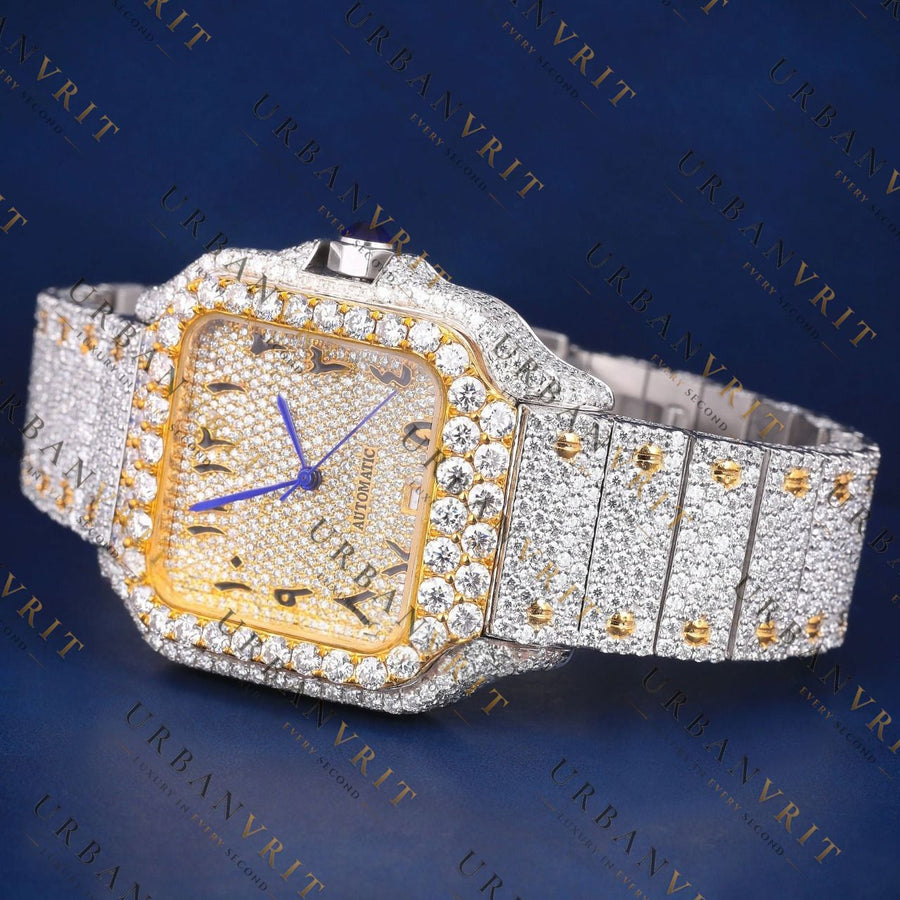 Two Tone Santos VVS1 D Color Moissanite Watch