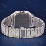 Two Tone Santos VVS1 D Color Moissanite Watch