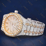 Two Tone Day-Date VVS1 D Color Moissanite Watch