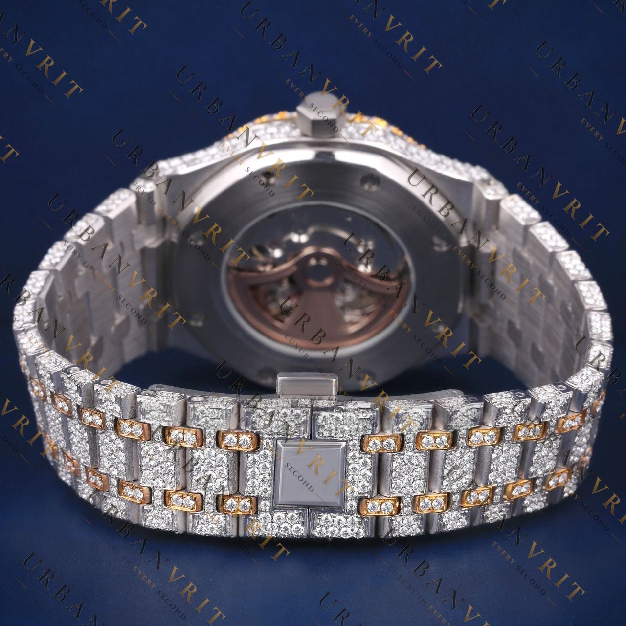 Two Tone Day-Date VVS1 D Color Moissanite Watch